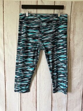 Under Armour HeatGear Compression Leggings Teal Black White XL